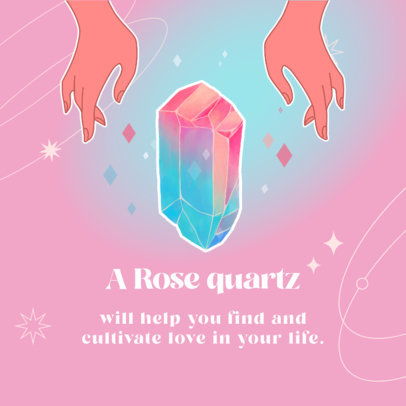 Instagram Post Maker Featuring Quartz Illustrations for Esoteric Tips