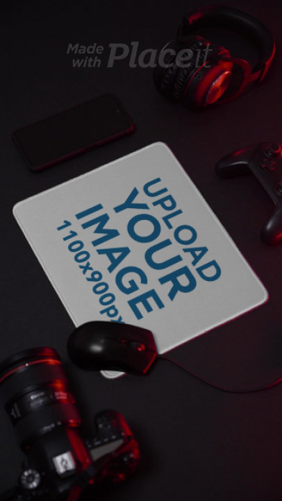 Video of a Mouse Pad in a Set with Different Devices 4936v