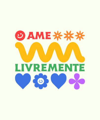 Quote T-Shirt Design Template for Pride Month in Brazil 4544h