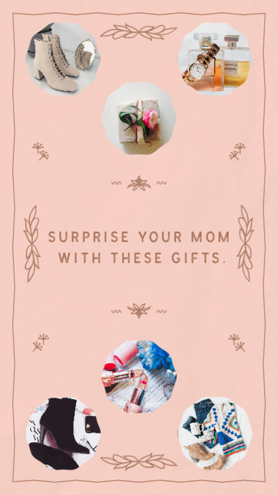 Instagram Story Design Template with Ideas for Mother's Day Presents