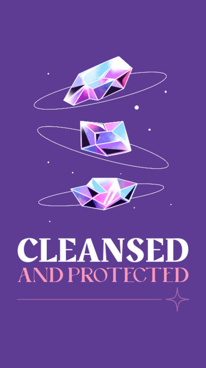 Esoteric-Themed Instagram Story Maker Featuring Illustrated Quartz