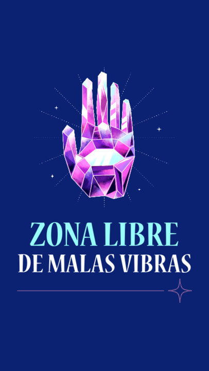 Instagram Story Maker with an Esoteric Theme Featuring a Hand-Shaped Quartz