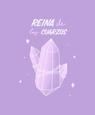 T-Shirt Design Template with a Spanish Quote and a Quartz Illustration