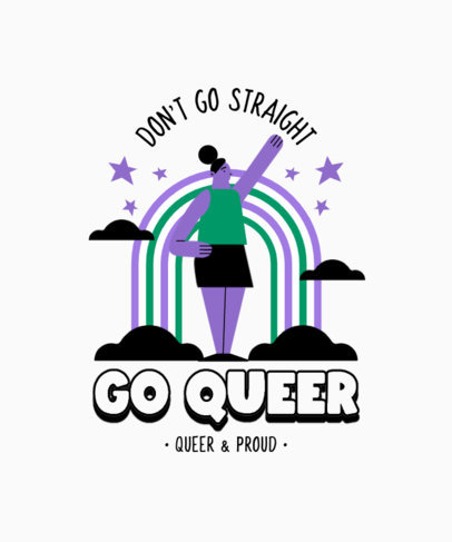 T-Shirt Design Template with an Illustrated LGBTQ Character