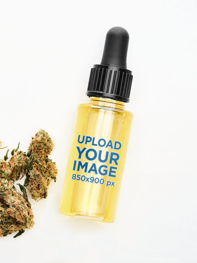 Dropper Bottle Mockup for a CBD Oil Brand