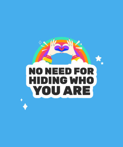 Illustrated T-Shirt Design Generator with a Hand Heart for Pride Month