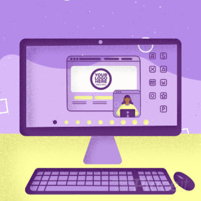 Gaming-Themed Instagram Post Video Maker Featuring an Animated Girl