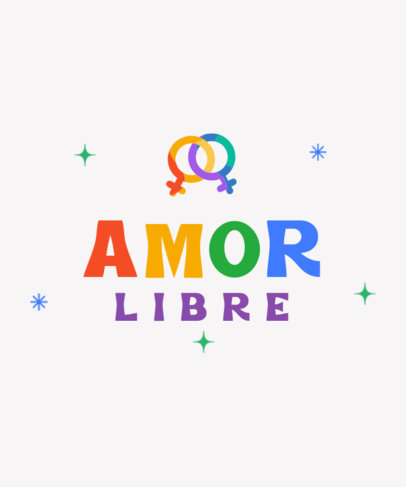 Colorful T-Shirt Design Maker Featuring an LGBTQ Pride Message in Spanish 4545g