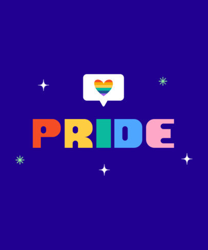 LGBT Pride-Themed T-Shirt Design Template Featuring a Cool Font and a Colorful Heart Icon 4545h
