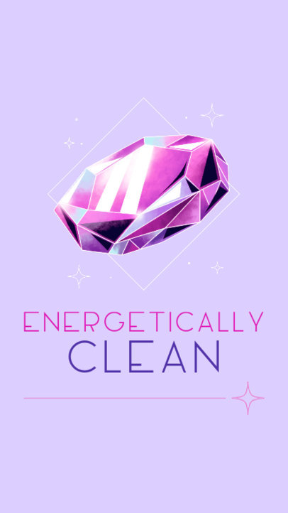 Instagram Story Template Featuring an Energy Quartz Illustration