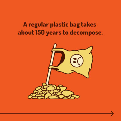 Instagram Post Design Template for a Carousel With Information About Plastic