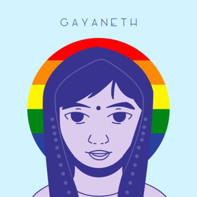 LGBTQ-Themed Avatar Logo Maker with a Pride Flag Background