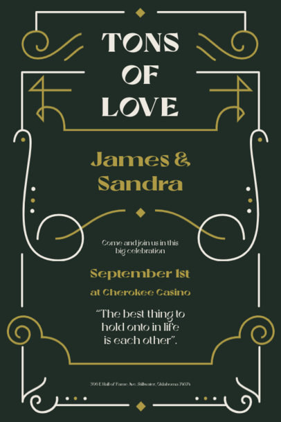 Invitation Card Creator for a Gatsby-Inspired Wedding 5033g-el1