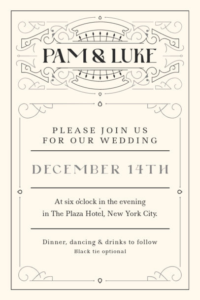 Wedding Invitation Generator with an Art Nouveau-Inspired Frame Graphic