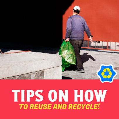 Sustainability-Themed Podcast Cover Maker Featuring a Photo of a Man Recycling 4537d