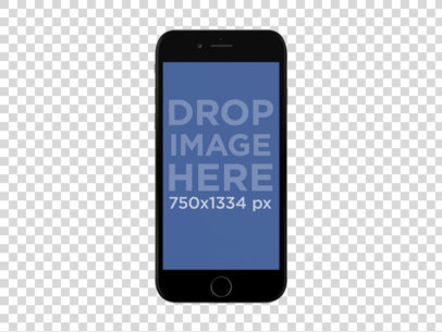 Mockup of an Phone 7 on a Clear Backdrop