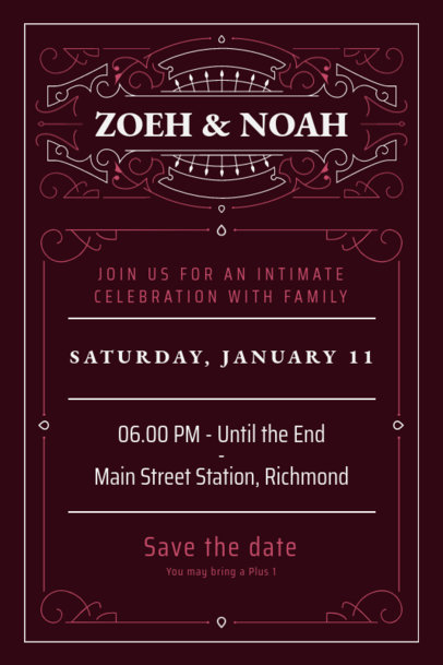 Art Nouveau-Inspired Wedding Invitation Card Generator with a Frame Graphic