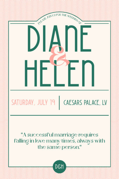 Wedding Invitation Card Template Featuring a Quote and a Simple Frame