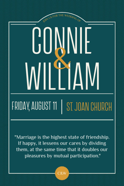 Wedding Invitation Card Creator Featuring an Inspiring Quote on Marriage