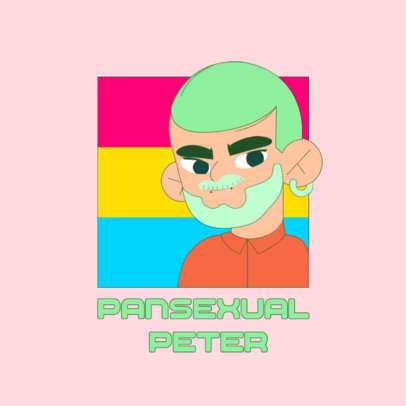 Cartoonish Avatar Logo Maker with an LGBTQ+ Pride Flag Graphic Background