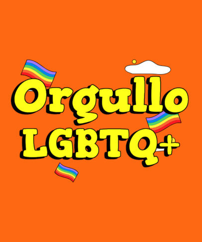T-Shirt Design Creator Featuring a Bold Typeface and LGBTQ Pride Flag Graphics
