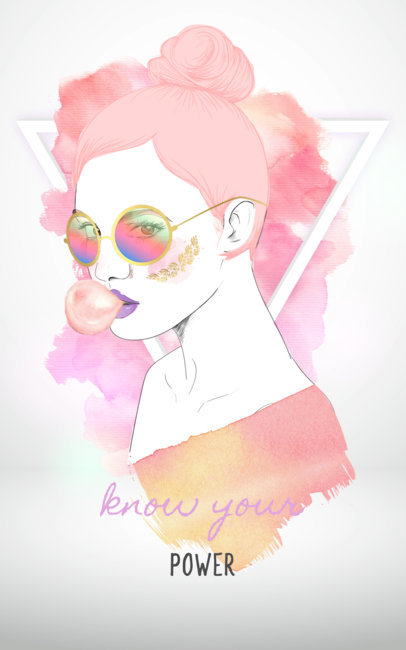 T-Shirt Template with Watercolor Designs a3