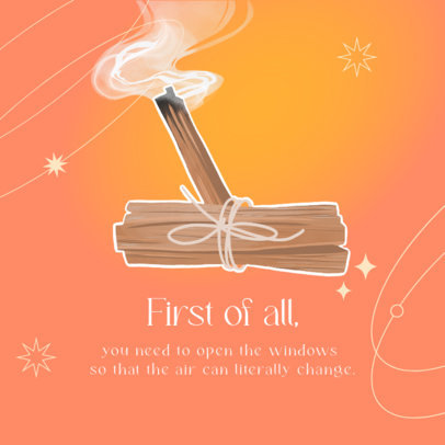 Instagram Post Maker with a White Sage Smudge Stick for a Cleansing Tip