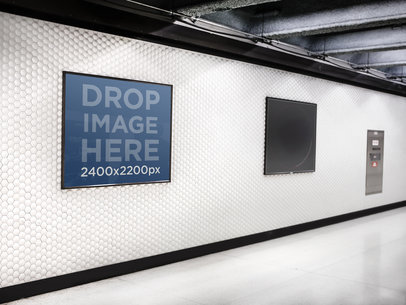 Advertisement Mockup, Poster Ad on a Subway Wall