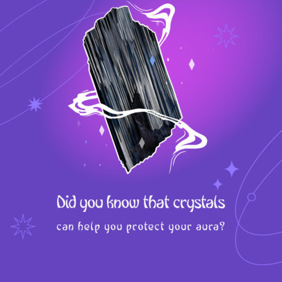 Instagram Post Creator with an Illustrated Crystal for an Aura Protection Tip