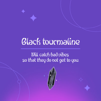 Instagram Post Maker Featuring Healing Benefits of the Black Tourmaline Stone