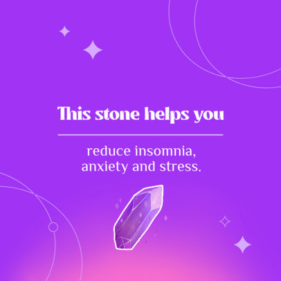 Instagram Post Maker Featuring a Stress-Reducing Gem Graphic 