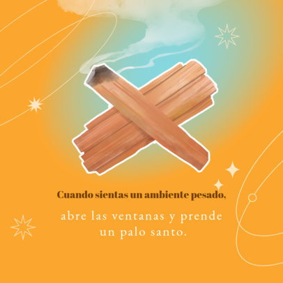 Instgaram Post Creator Featuring an Illustrated Palo Santo Stick