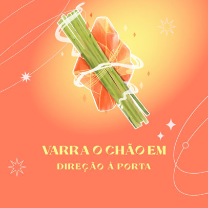 Instagram Post Template Featuring a White Sage Stick Illustration