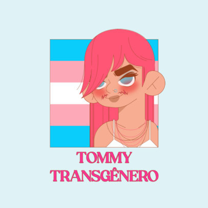 Fun Avatar Logo Template to Create a Transgender Character