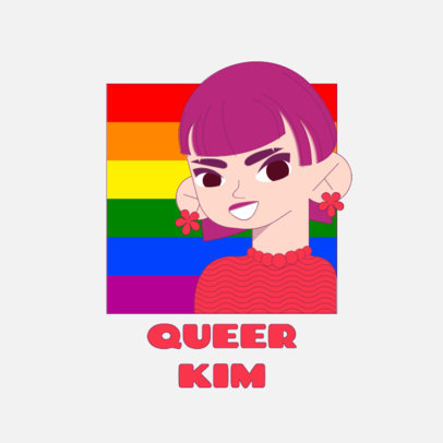 Pride-Themed Avatar Logo Template for a Cartoonish Character