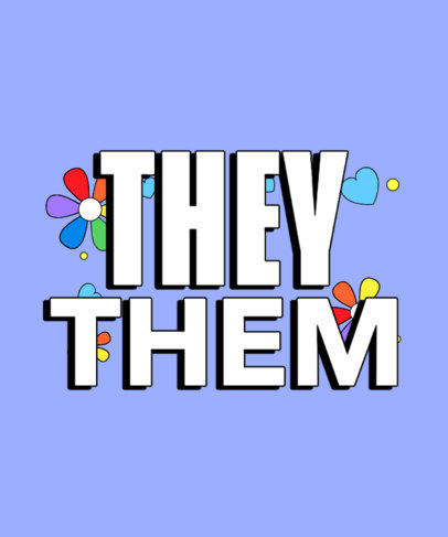 LGBTQ Pride T-Shirt Design Generator Featuring Gender-Neutral Pronouns 4543f