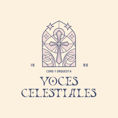 Logo Generator for a Church Choir Featuring a Christian Symbol Graphic