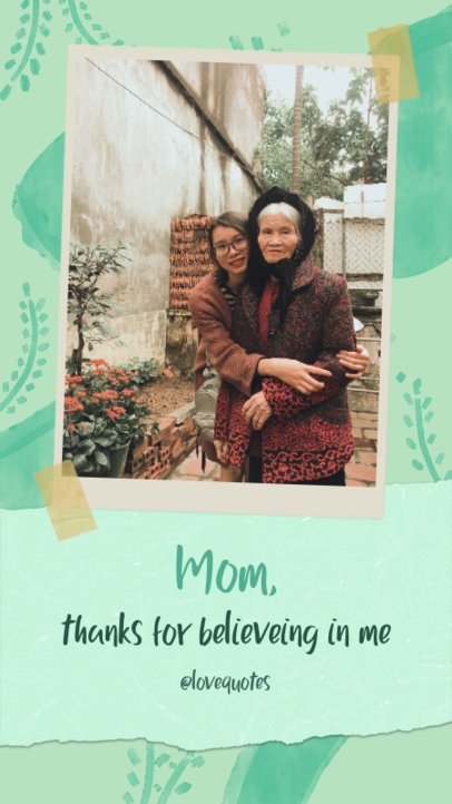 Instagram Story Maker Featuring a Quote for Mother’s Day and Watercolor Backgrounds 4560