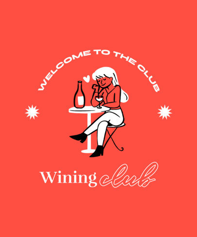 T-Shirt Design Maker for a Wine Tasting Club with Illustrated Graphics