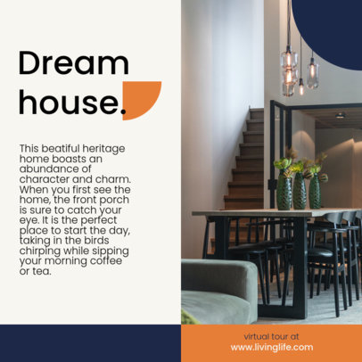 Real Estate-Themed Instagram Post Design Template Bundle to Describe a Property