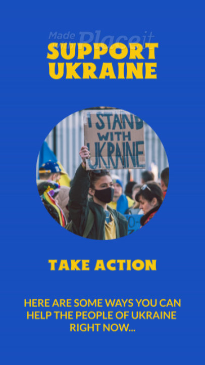 Instagram Story Video Template with a Supporting Message for Ukraine