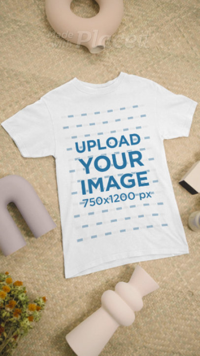 Video Featuring a T-Shirt Surrounded by Modern Ceramic Vases 