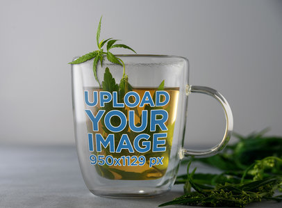 Mockup of a Clear Mug Filled With Cannabis Tea m23387-r-el2
