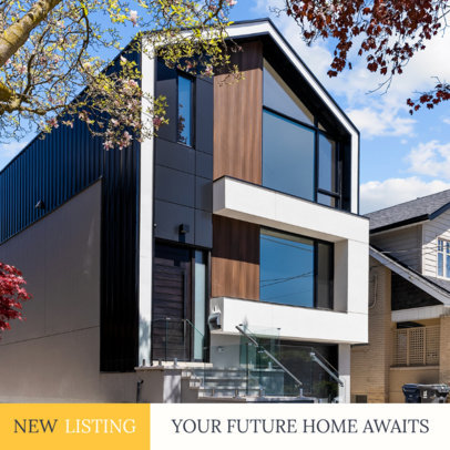 Instagram Post Maker Showcasing a House with Modern Architecture
