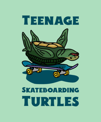 T-Shirt Design Creator with a Funny Turtle on a Skateboard 4382c