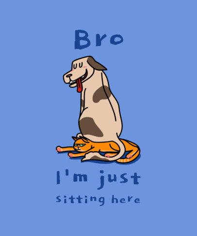 T-Shirt Design Template Featuring a This Is Fine Drawing of Two Pets 4382e