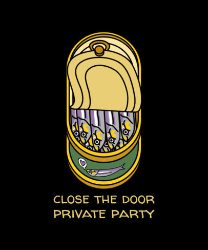 T-Shirt Design Generator with a Funny Sardine Can Illustration 4382f