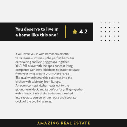 Minimalistic Instagram Post Template Featuring a House Description