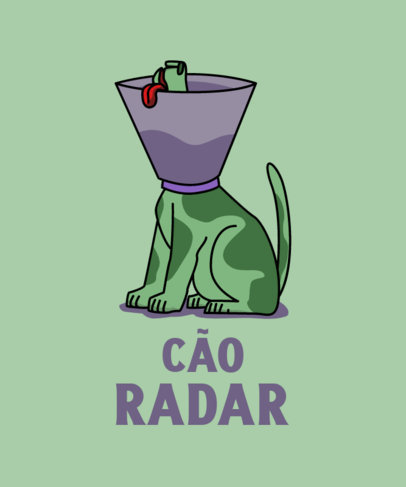 Funny T-Shirt Design Creator Featuring a This Is Fine Illustration of a Dog with a Cone 4382g