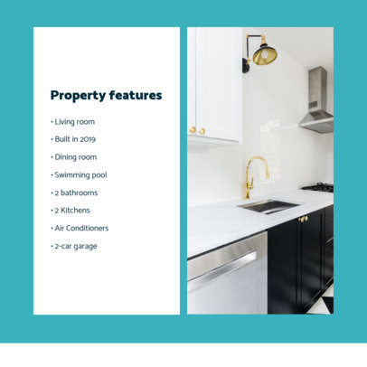 Instagram Post Creator for a Real Estate Company with Property Features